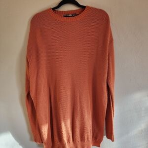 Boohoo High Side Slit Orange Sweater